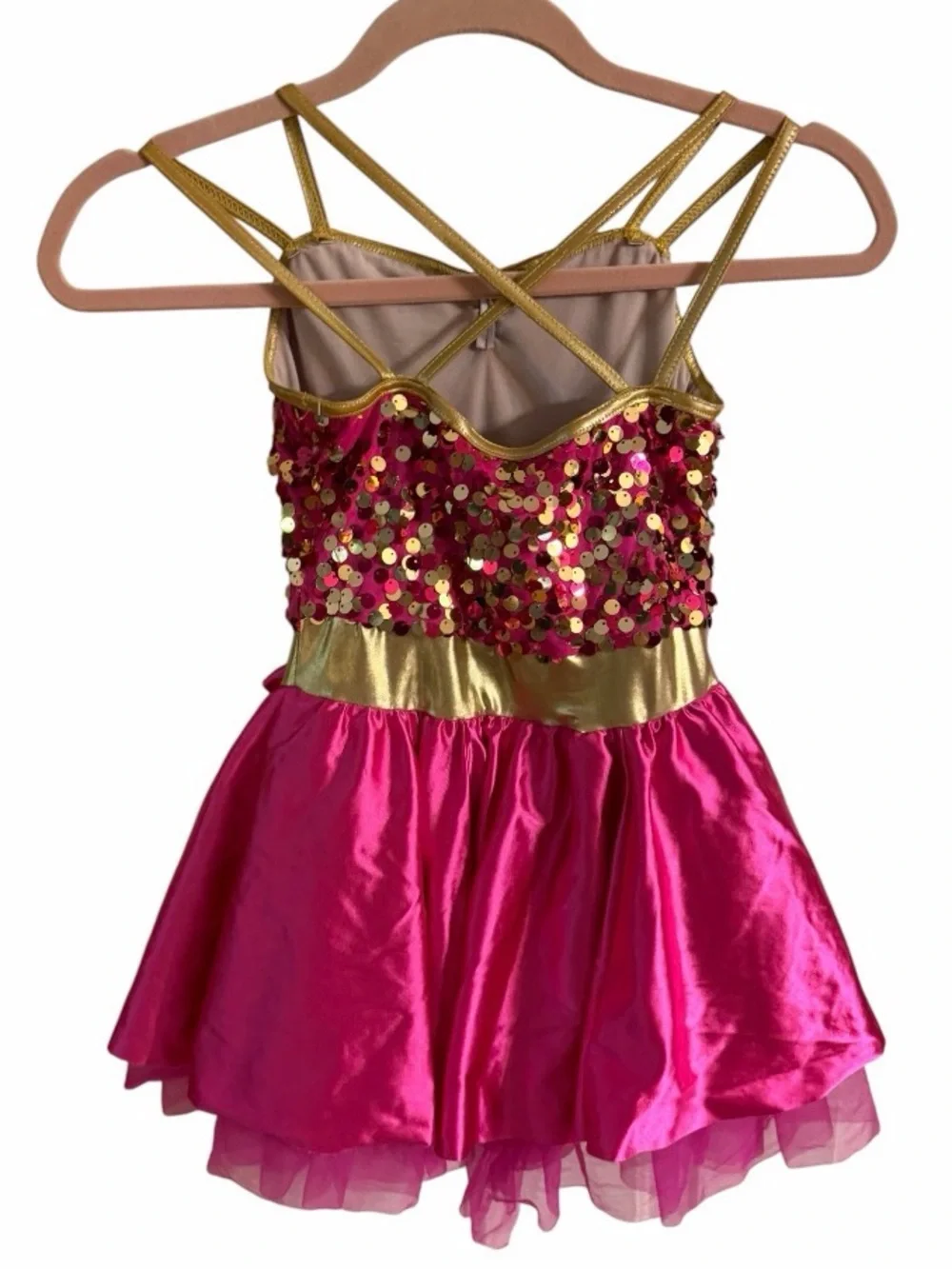 Weissman Girls Pink Sequin Tutu‎ Costume with Gold Accents  size MC